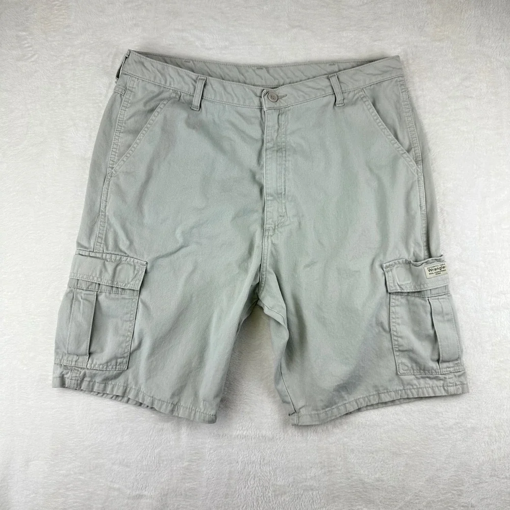 Wrangler‎ Cargo Shorts Mens 38 Gray Relaxed Fit Utility Gorpcore Cotton Twill